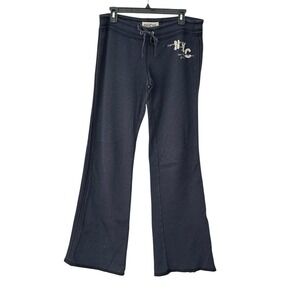 Ruehl No. 925 Blue Sweatpants Women's Medium Flare Leg Vintage 90's Y2K #K3-8